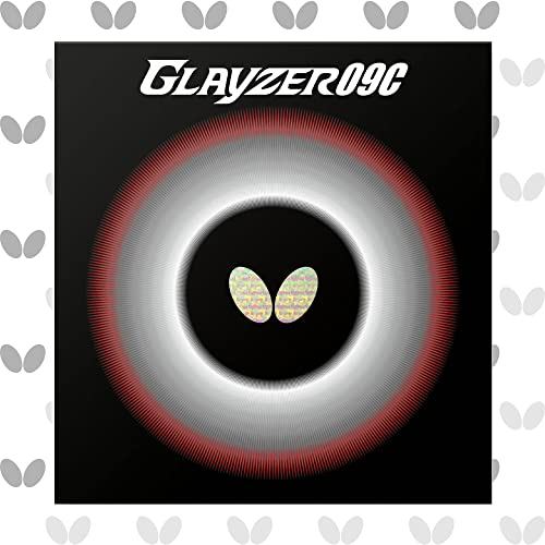 Butterfly Table Tennis Rubber Gyzer 09C, Japanese-Made, High-Tension, Soft, Sticky (Red/Black) - Thi
