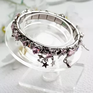 สร้อยข้อมือสแตนเลสแบบแยกส่วนอิตาลี, จี้ซีรีส์เพทายสีชมพู ทําเอง สร้อยข้อมือ, สร้อยข้อมือเสน่ห์อิตาลี