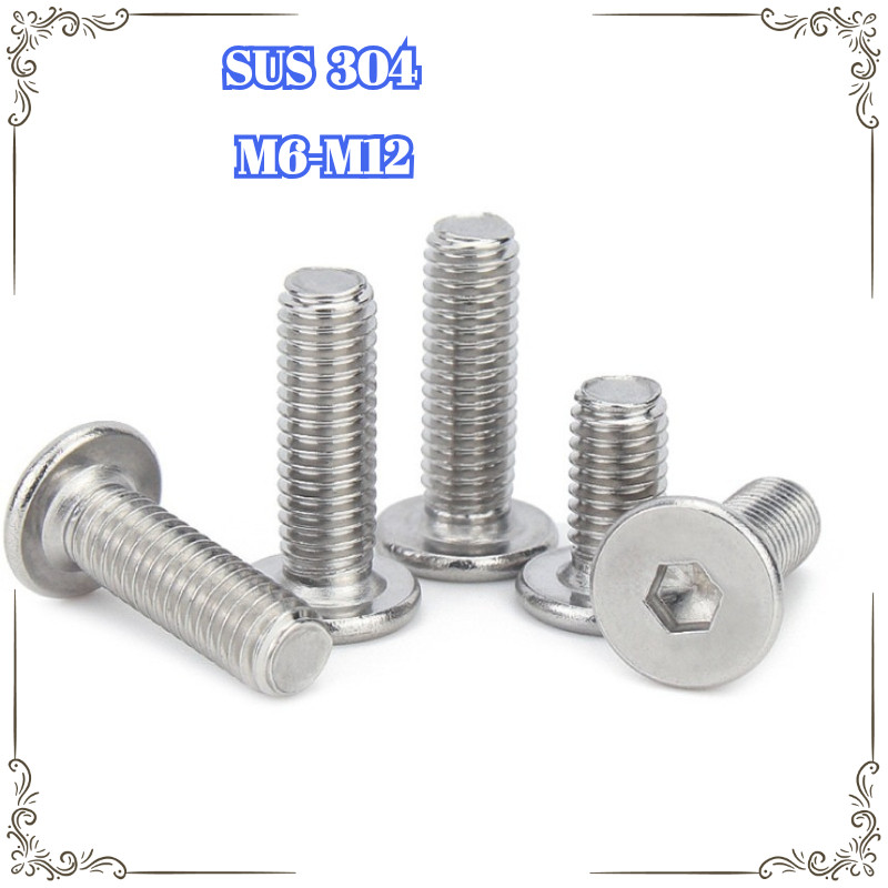 [LMF-WJ] ซ็อกเก็ตหกเหลี่ยมซ็อกเก็ตหกเหลี่ยม CM สกรูหัวแบนบาง Countersunk Head Bolt สกรูหัวแบน M6-M12 304 สแตนเลส