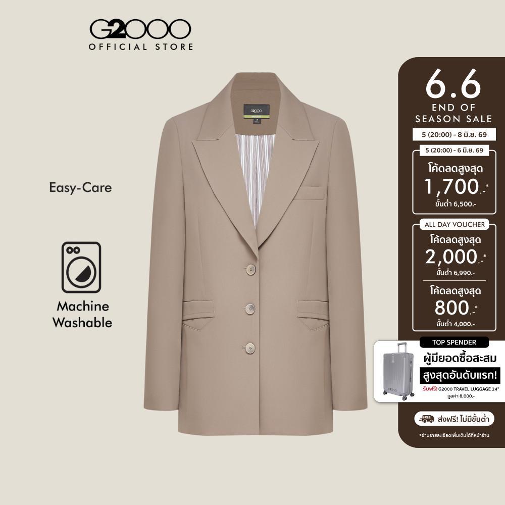 G2000 เสื้อเบลเซอร์สำหรับผู้หญิง Relaxed Fit BROWN