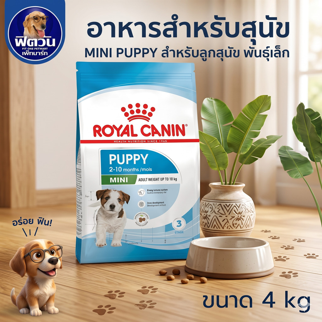 ROYAL CANIN MINI PUPPY สำหรับ ลูกสุนัขพันธุ์เล็ก 2-10เดือน 4 กิโลกรัม{อาหารสุนัขเม็ด}