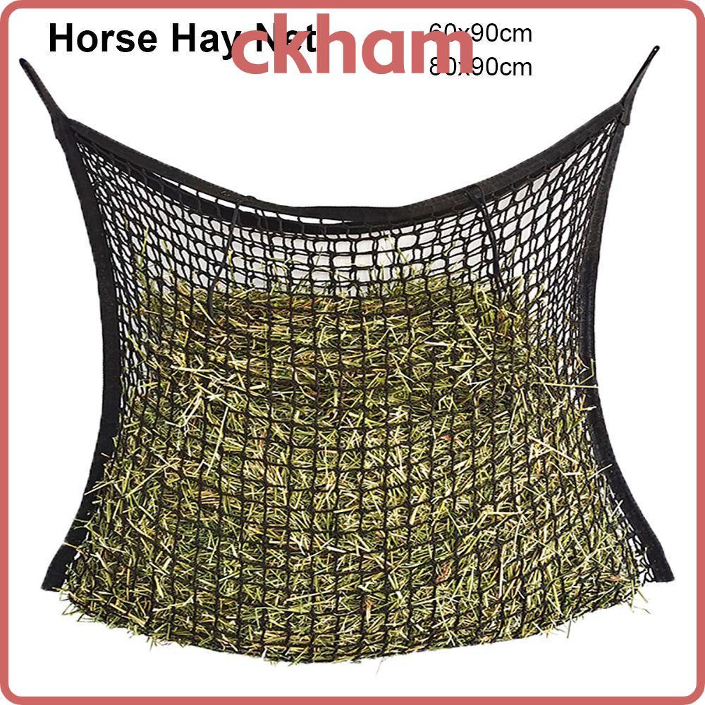 CKHAM 1 ชิ้นม้า Hay กระเป๋า, แขวนช้าฟีด Hay, ความจุขนาดใหญ่ 80x90 ซม. Hay Feeder กระเป๋าสําหรับม้าแพ