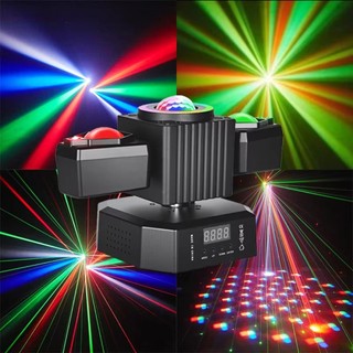 Disco LED Beam Moving Head Light Wireless Remote Colorful Magic Ball Laser Stage Lighting with Light Strip DJ Sound Party Lights