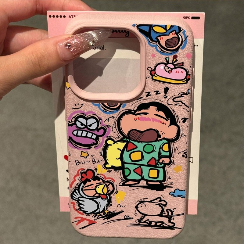 Graffiti Shin-Chan รูปแบบเหมาะสําหรับ iPhone XR 16 Pro รูปที่ 3