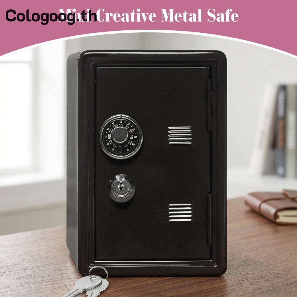 [colog.th] Metal Coin Bank Safe with Combine Lock and Key Cash Box 7.1x4.7x3.9 นิ้ว Mini Safe Locker