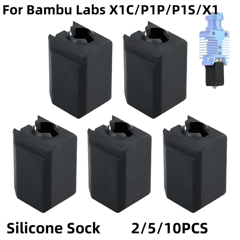 HB ถุงเท้าซิลิโคนสําหรับ Bamboo Lab X1/X1C/P1P/P1S/X1 Extruder Hotend, เครื่องทําความร้อนบล็อกซิลิโคนป้องกันฝาครอบ, 3D เครื่องพิมพ์หัวฉีดแขน