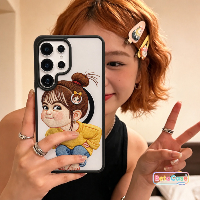 ใช้ได้กับ Samsung S26 S26U S26PLUS S25PLUS S25U S24U S23 S23U S22U เคสมือถือ ลายการ์ตูนน่ารักของสาวสนุก