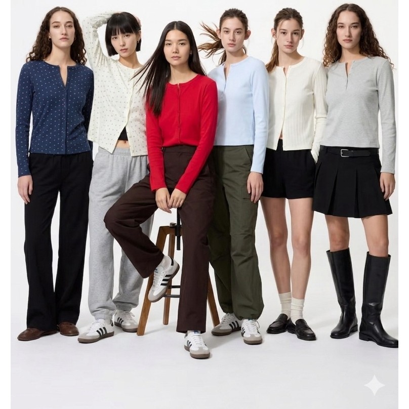 เสื้อครอปคาร์ดิแกนลายเชอร์รี่สุดคิ้วท์จาก UNIQLO รุ่น Ribbed Cropped Cardigan มาพร้อมดีไซน์ผ้าลอน