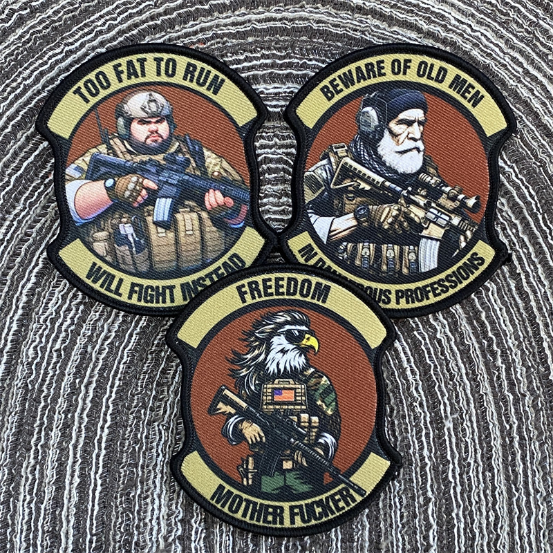 Army Soldier Tactical patch hook and loop กระเป๋าเป้พิมพ์ลาย อุปกรณ์ตกแต่งเสื้อผ้า สติ๊กเกอร์