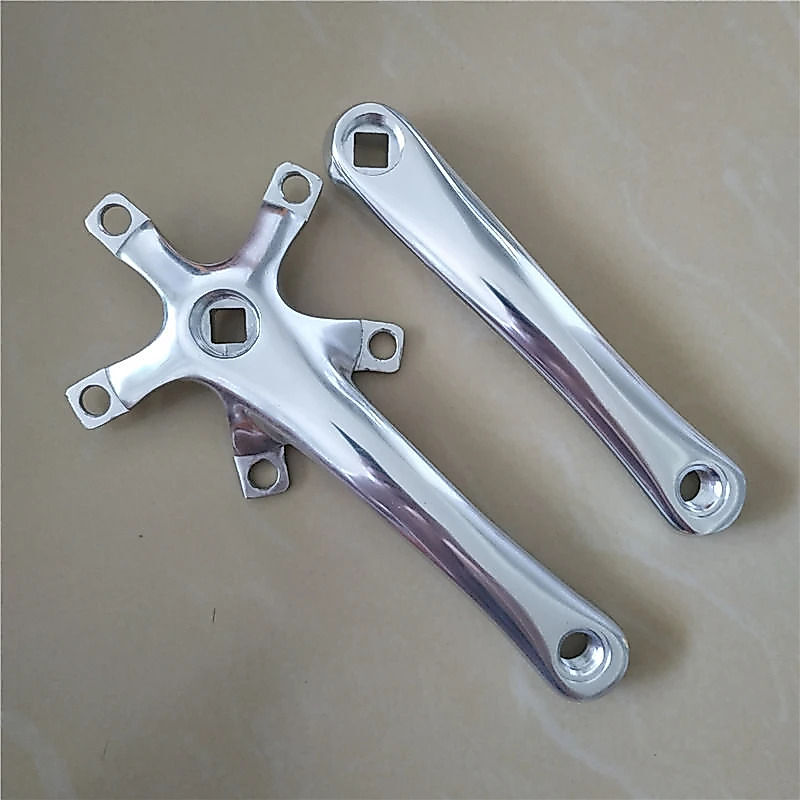 แผนที่จักรยาน Crank 5 Blots 110 BCD อลูมิเนียม Crankset ยาว 165 มม.170 มม.พับชิ้นส่วนจักรยาน MTB Crankarm Silvery