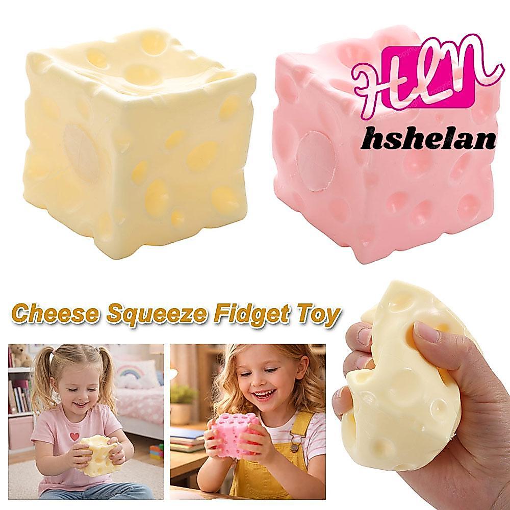 HHSHELAN Jumbo Cheese Cube Stress Ball, Shapeable Squishy Texture Cheese Squeeze Fidget Toy, Anti-Stress Non-Bounce ASMR Sensory Stress Toy ของขวัญวันเกิด