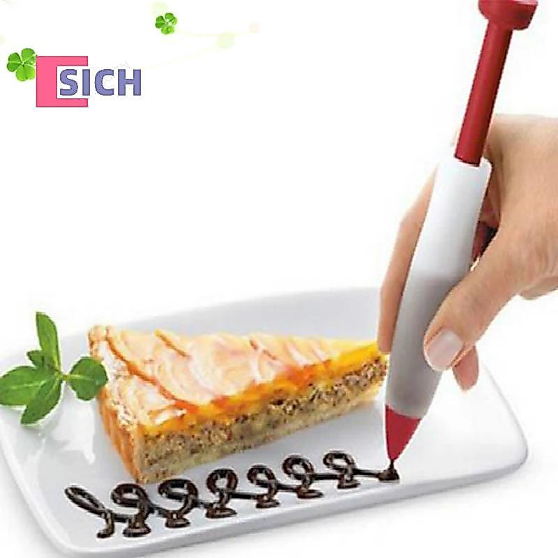 [Sich] ปากกาเขียนอาหารซิลิโคนคุกกี้ไอซิ่งท่อ Pastry หัวฉีดอุปกรณ์ครัว NEW