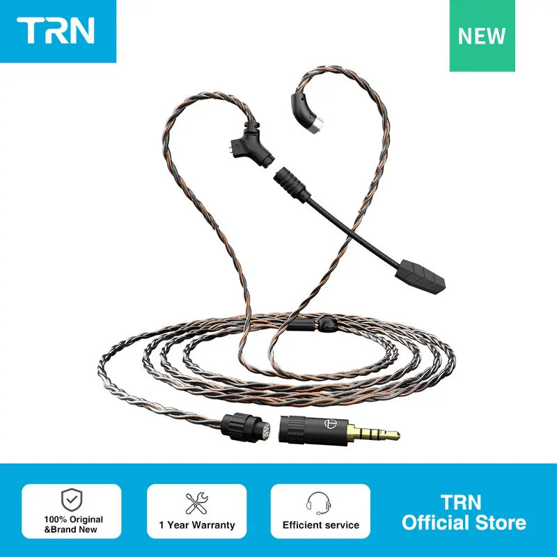 TRN RedChain Plus Gramr หูฟังสําหรับเล่นเกมอัพเกรดสายพร้อมไมโครโฟนที่ถอดออกได้ 3.5 มม.1.2M/2M หูฟัง 