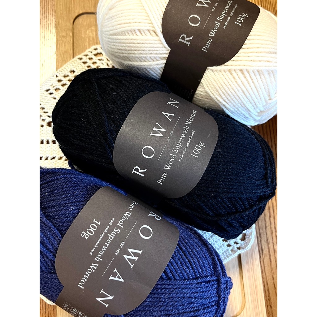 [เรียงเส้น] ด้ายถักมือ Rowan superwash worsted Pure Wool 100g