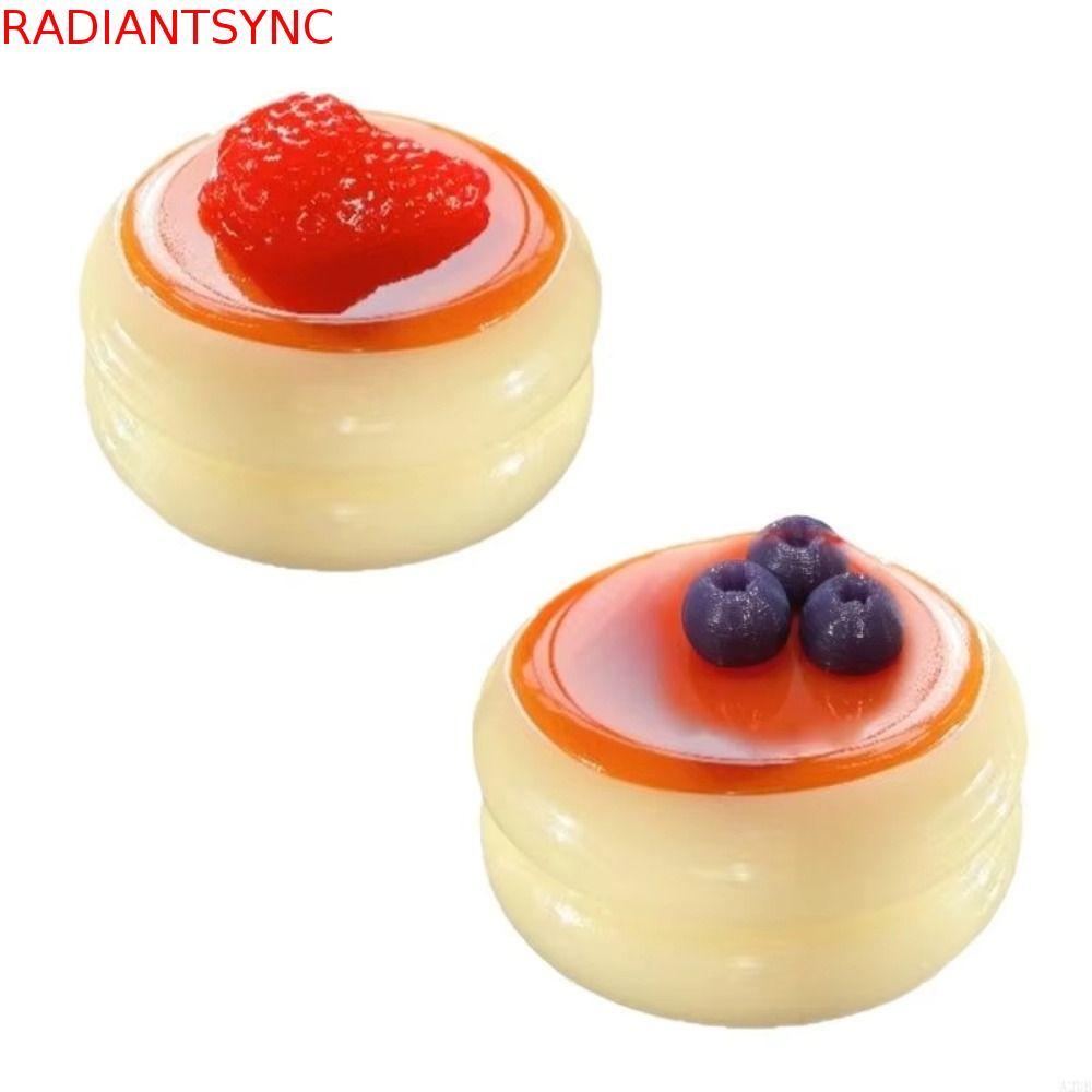 RADIANTSYNC Sensory Fidget Ball, จําลองมือผ่อนคลาย Squishy สตรอเบอร์รี่, Creative บลูเบอร์รี่หยิกอาหารรูปร่าง Soufflé Squishy ของขวัญวันเกิด