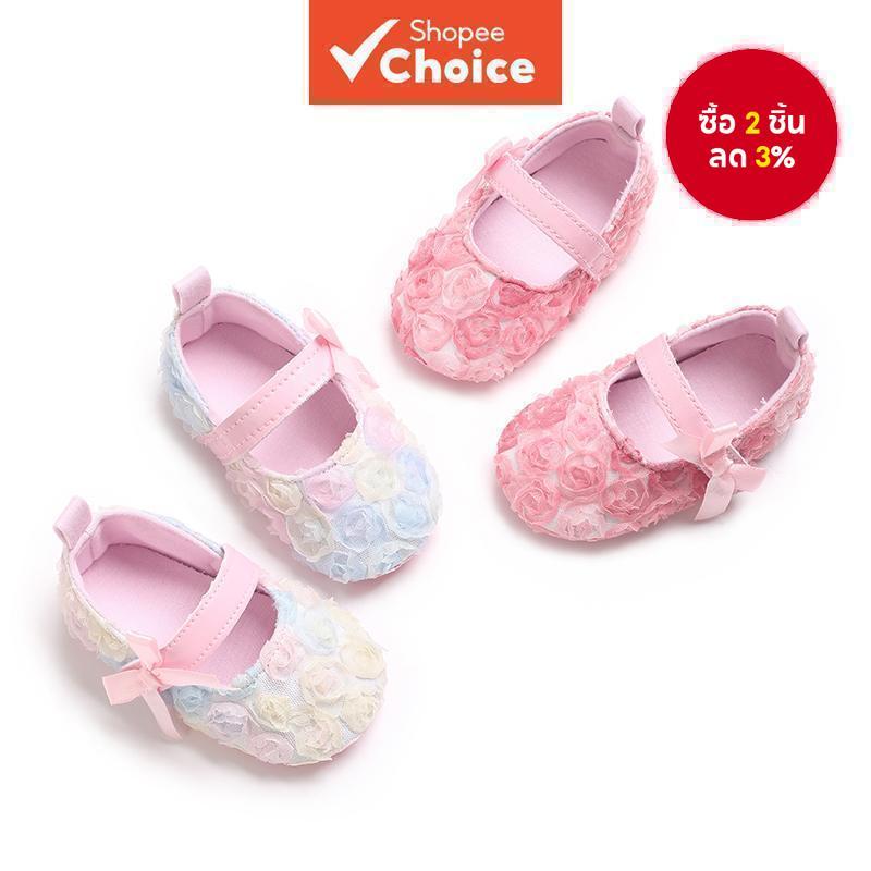 Sweet Baby Girl Walking Shoes for Baby, Soft Pink Bow Casual Soft Sole First Walkers for 0 12 เดือนฤดูใบไม้ผลิฤดูร้อน