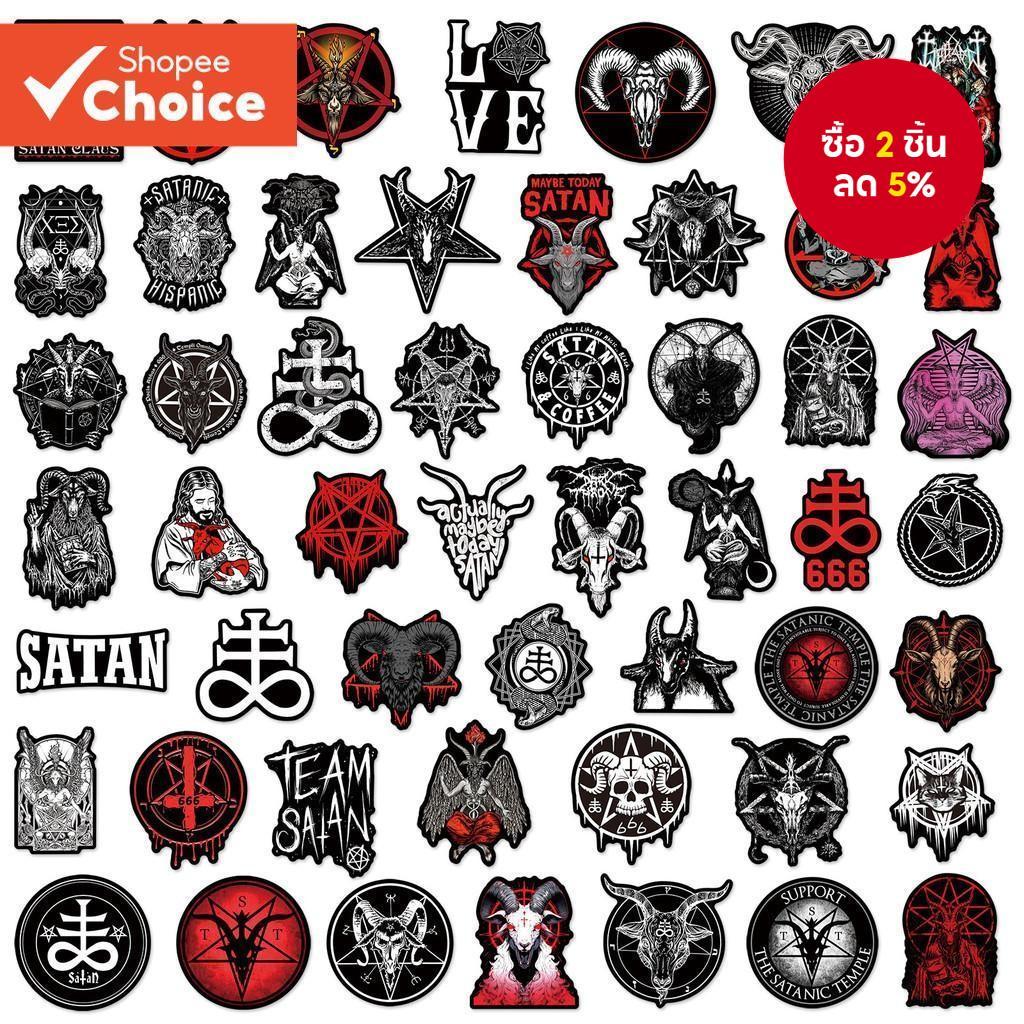 Black Devil Satan Series สติ๊กเกอร์ Graffiti 50 ชิ้นสติกเกอร์กันน้ําสําหรับกระเป๋าเดินทางแล็ปท็อปหมวกกันน็อคสเก็ตบอร์ด