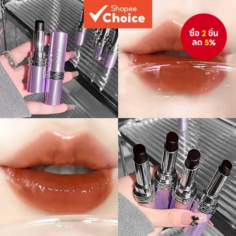 LUCKGO Black Rose Magic Transfer Proof ลิปสติก Moisturizing แก้วใส Finish Bare Skin Tint ยาวสวมใส่น้ําหนักเบาทุกวันแต่งหน้าของขวัญวาเลนไทน์