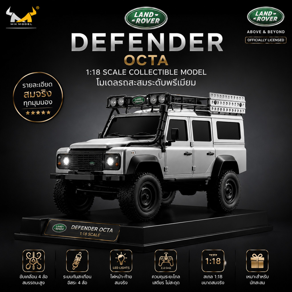 รถบังคับ โมเดลสะสม Land Rover Defender OCTA 1:18 ของเล่นเก็บสะสม รถโมเดล RC