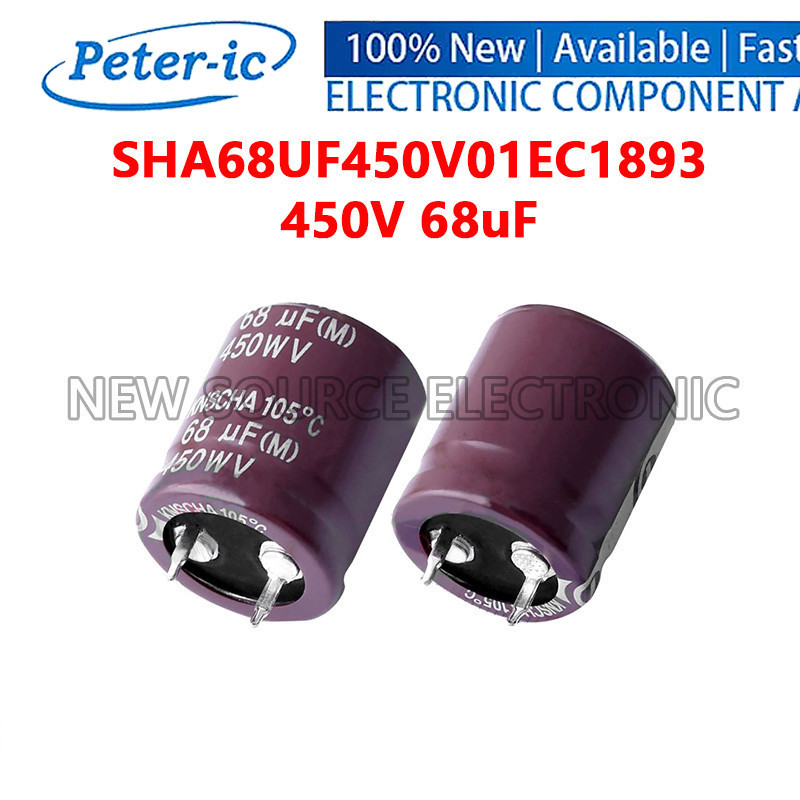 (1 ชิ้น) 450V 68uF D22xL25 มม.0.87x0.99in SHA68UF450V01EC1893 Self-stand Electrolytic Capac