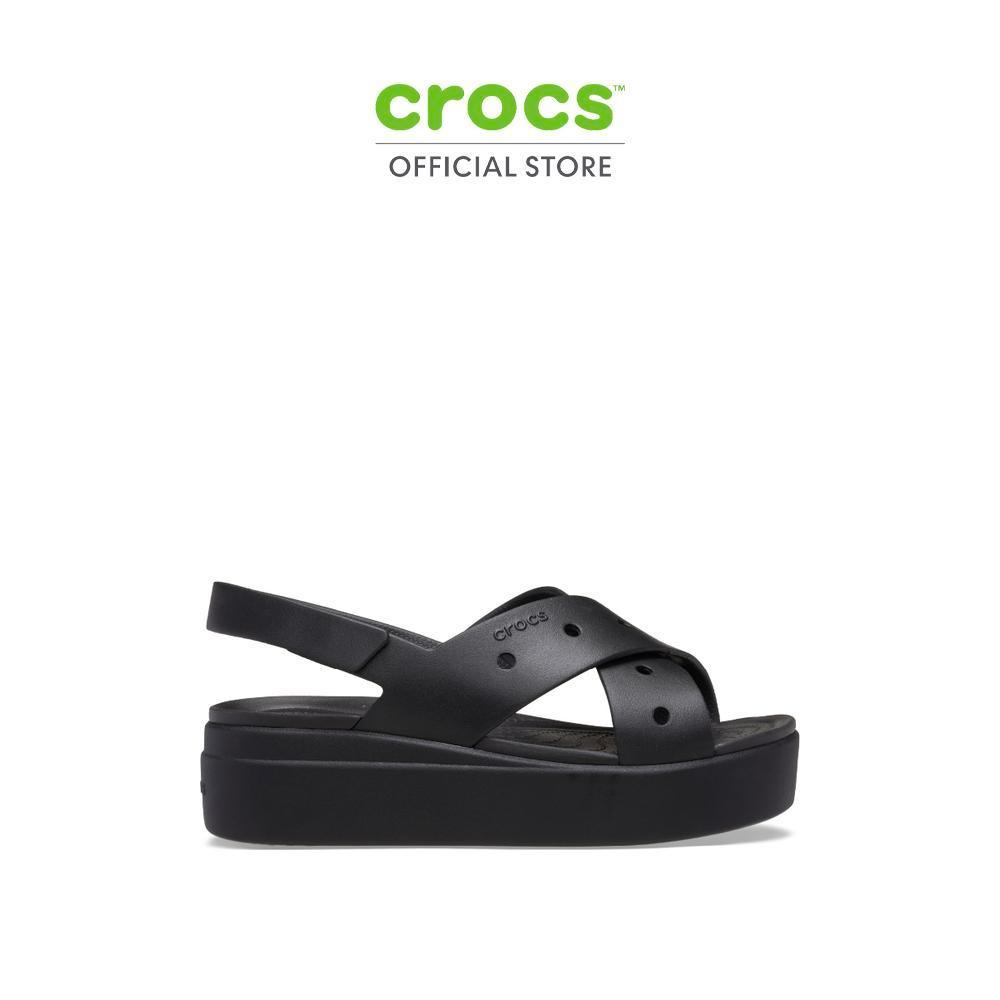 CROCS รองเท้าแตะผู้หญิง BROOKLYN 4U CROSS STRAP SANDAL รุ่น 212254-001 - BLACK
