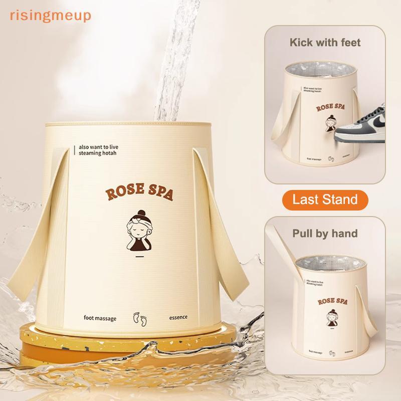 [risingmeup] อ่างแช่เท้าแบบพับได้ความจุขนาดใหญ่ Deepen Soaking Buet Knee Warm Foot Soak Bag อ่างล้างหน้าแบบพกพา Buet ใหม่