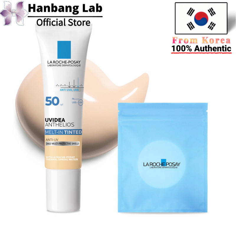La Roche-Posay Uveeda Antelios Sun Cream Melt-in Tinted SPF50+ PA++++ 30ml พร้อมแผ่นสำลี 30 ชิ้น กันแดดเนื้อบางเบา ปลอบประโลมผ่อนคลาย ลดรอยดำ กระจ่างใสแม้เปล่งประกาย สูตรบางเบาเกลี่ยง่าย ไม่เหนียวเหนอะหนะ พร้อมของขวัญสุ่ม จัดส่งจากเกาหลีแท้ 100%