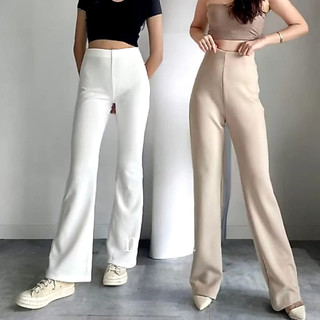 Flare Pants Scuba High Waist - Celana Scuba Panjang Cutbray Celana Kerja Wanita Terbaru