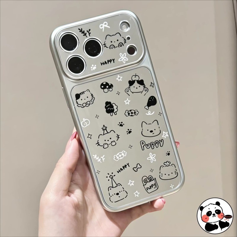 กระจกเงินลูกสุนัขเคสโทรศัพท์สําหรับRedmi R70M 15A 15R 12 12C 12R 11A 10 10A 10C 9T 9 Power 9A 9C NFC