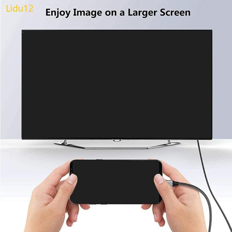 Lidu12 Fast Speed Type C HDTV Converter พร้อมขั้วต่ออลูมิเนียมเอาต์พุต 4K30hz สําหรับ