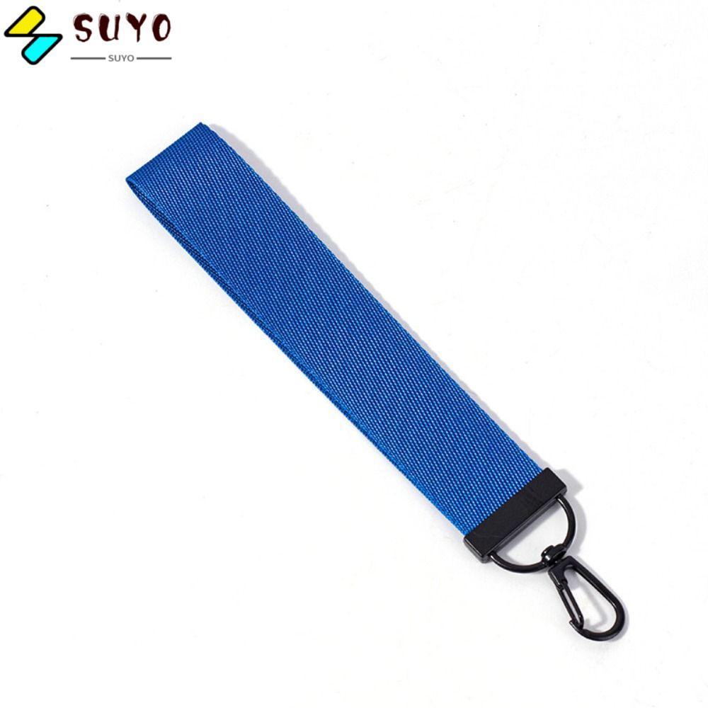 SUYO สายรัดโทรศัพท์ที่เป็นของแข็ง, พวงกุญแจเชือกริบบิ้นป้องกันการสูญหายของ DIY, ความคิดสร้างสรรค์ไนลอนทนต่อการสึกหรอ Minimalist พวงกุญแจรถ Charms