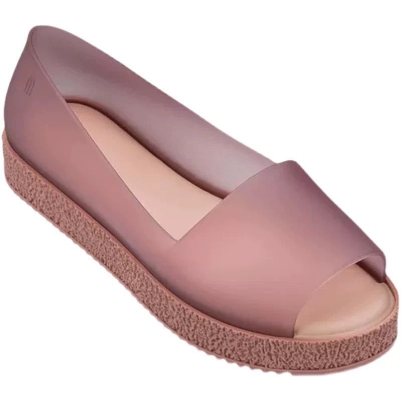 Jelly Shoes 2025 Summer Bucket Platform Platform Sandals Flat Bucket Shoes Beach Waterproof