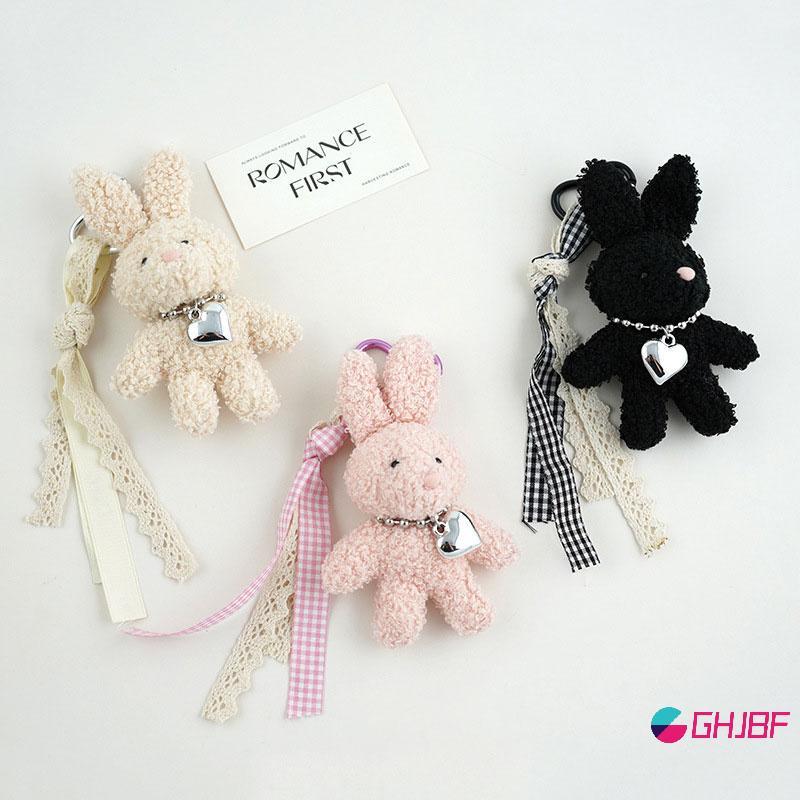 GHJBF] Silver Heart โบว์พวงกุญแจกระต่ายน่ารักตุ๊กตากระเป๋าจี้สเดิมnnnคอเต่า