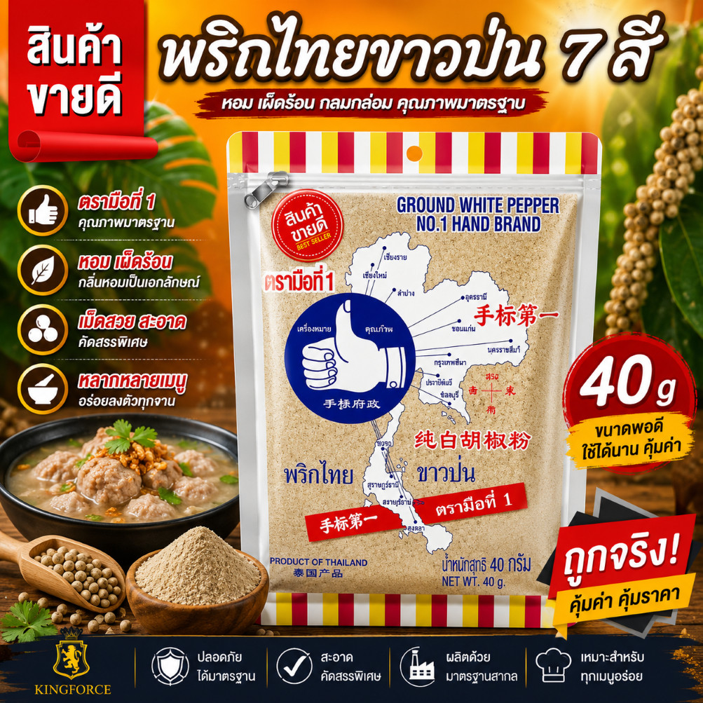 ง่วนสูน พริกไทยขาวป่น 7 สี 100 g Ground White Pepper