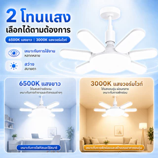 8+1แฉกหลอดไฟ LED 250W ทรงใบพัด(ไม่รวมขั้ว) พับเก็บได้ Deformable lamp ประหยัดพลังงานไฟ ปรับมุมโคมไฟได้
