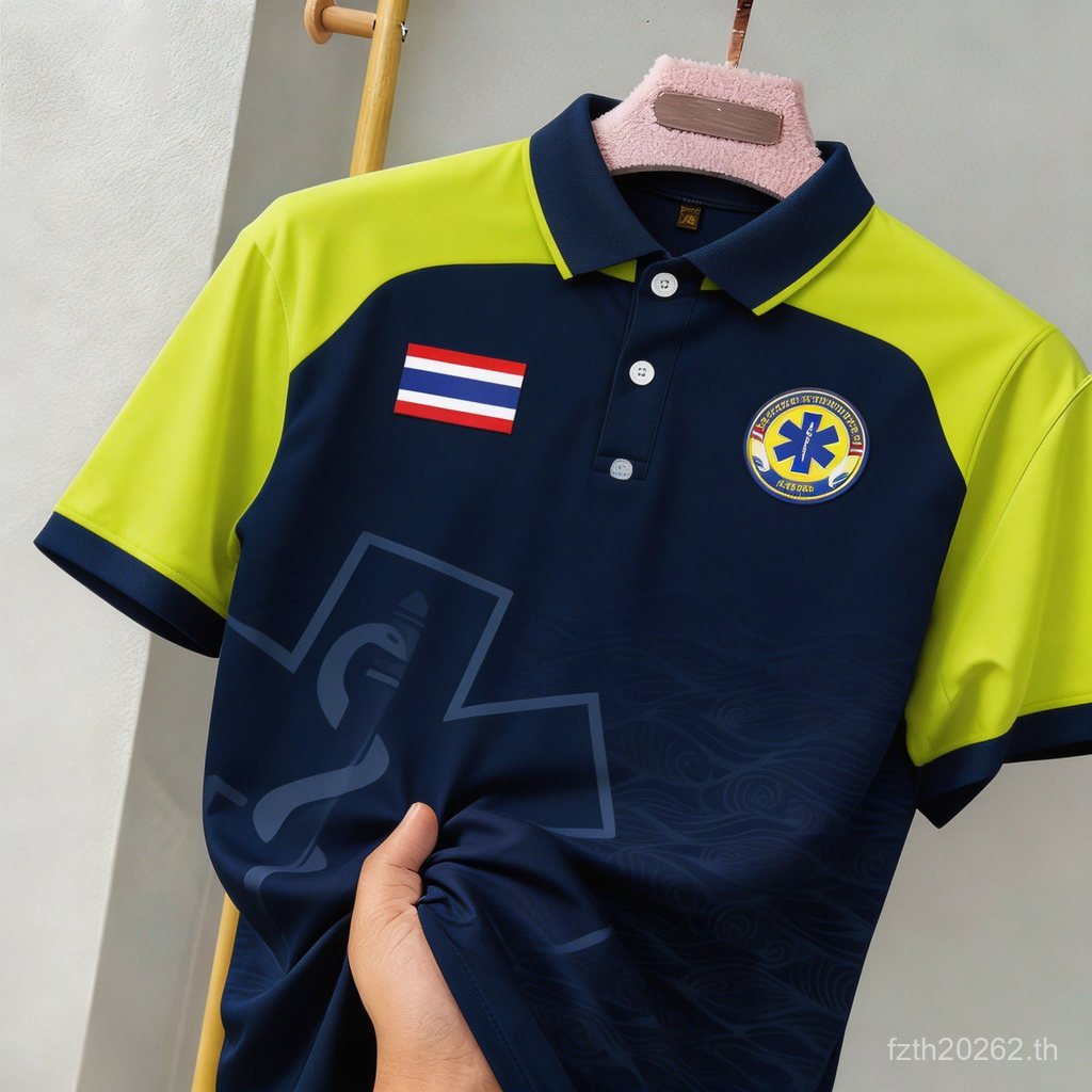 เสื้อโปโลทํางานพนักงานกู้ภัยฉุกเฉิน/ประเทศไทย EMS เสื้อโปโลทํางานพนักงานกู้ภัยฉุกเฉิน