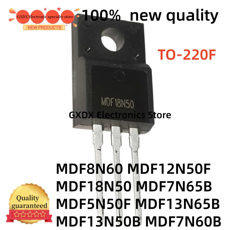 5PCS MDF12N50F MDF8N60 MDF7N65B MDF5N50F TO220F MDF7N60B MDF13N65B MDF13N50 TO-220F Field Effect ทรา
