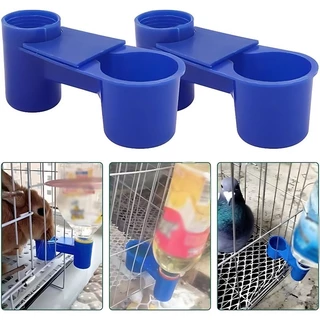 5 ชิ้น ถ้วยให้น้ำและถ้วยให้อาหารพลาสติก สำหรับสัตว์ปีกเลี้ยง มีสปริงยึด เหมาะสำหรับไก่ นก นกพิราบ นกแก้ว