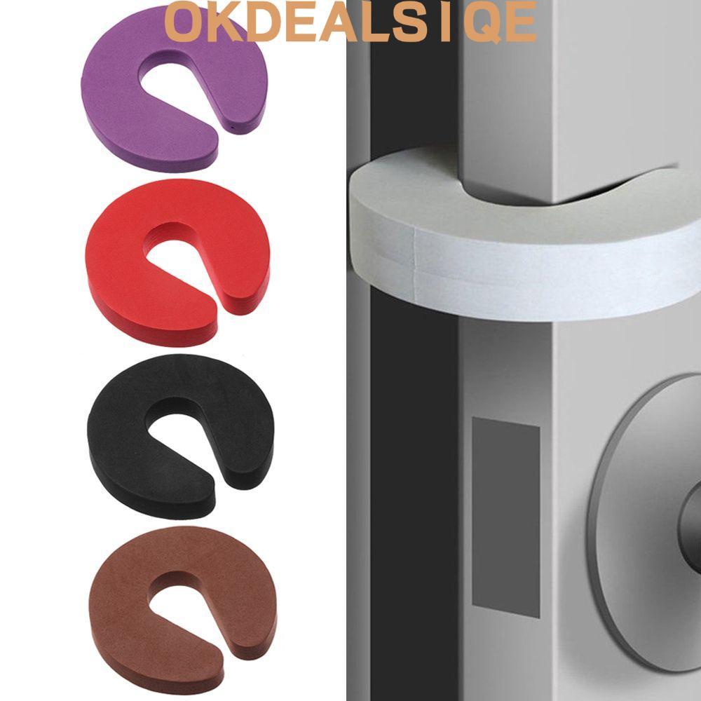 OKDEALS1QE 4 ชิ้นกันชนประตู Home Security คลิปประตูโฟมป้องกันนิ้ว