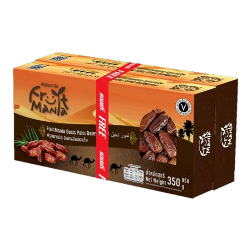 ฟรุ๊ตมาเนีย อินทผลัมอบแห้ง 350 ก. (FRUIT MANIA Dried Date Palm Fruit Mania 350 g) โปโลแมน POLOMAN