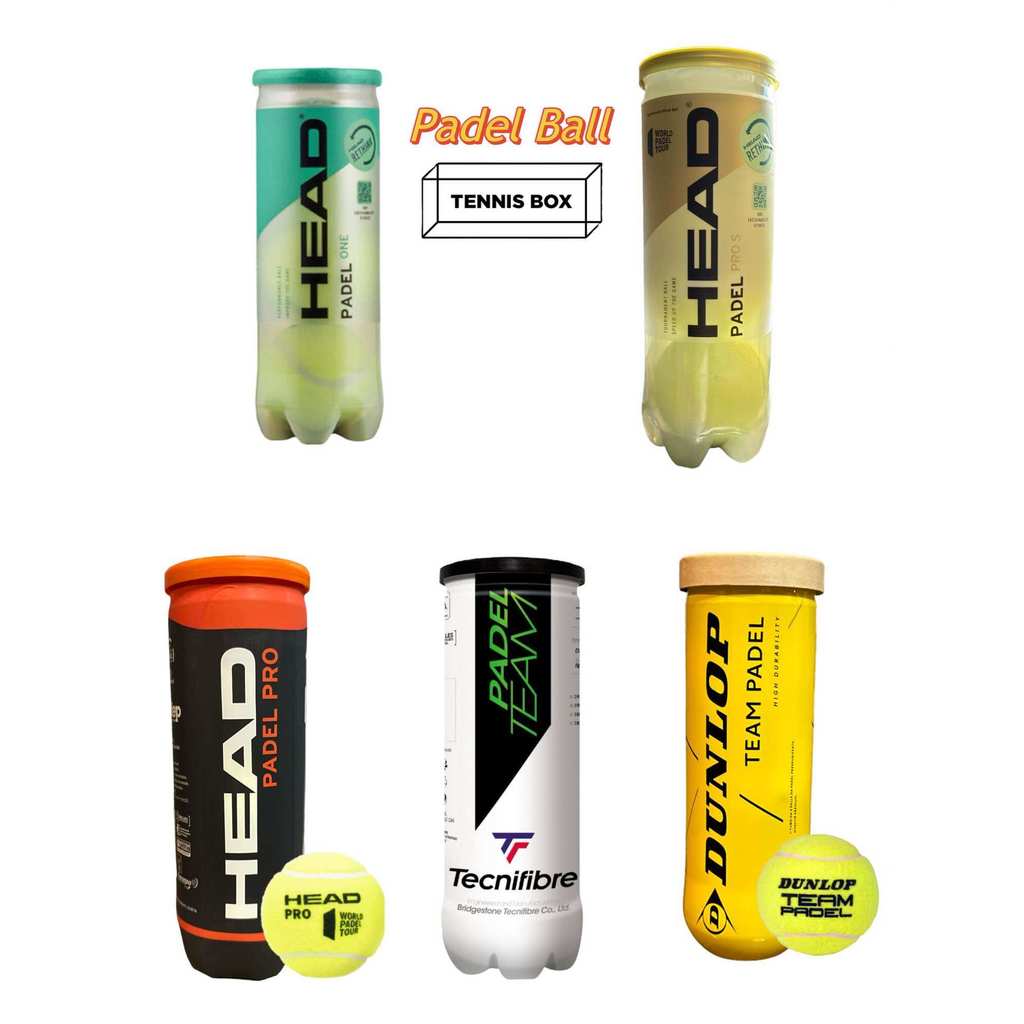 Padel Ball Head , Dunlop ,Tecnifibre บรรจุ3 ลูก ลูกพาเดล เทนนิส Tennis ของแท้ พร้อมส่งh
