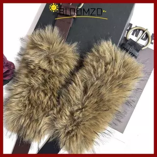 CODBLOOMZO Plush Furry Splicing Belt, การออกแบบอินเทรนด์ Y2K เข็มขัดขน Faux, Vintage All-match Punk เข็มขัดเอวผู้หญิงแฟชั่น