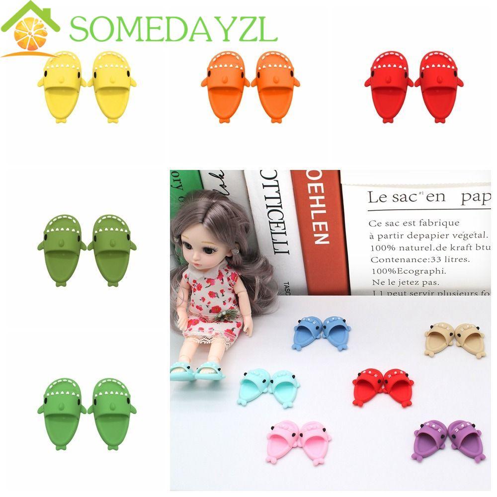 SOMEDAYZL Ob11 ตุ๊กตา Shark รองเท้าแตะ, Mini รองเท้าแตะ BJD12 ตุ๊กตารองเท้า, 1:12 ตุ๊กตา Miniature S