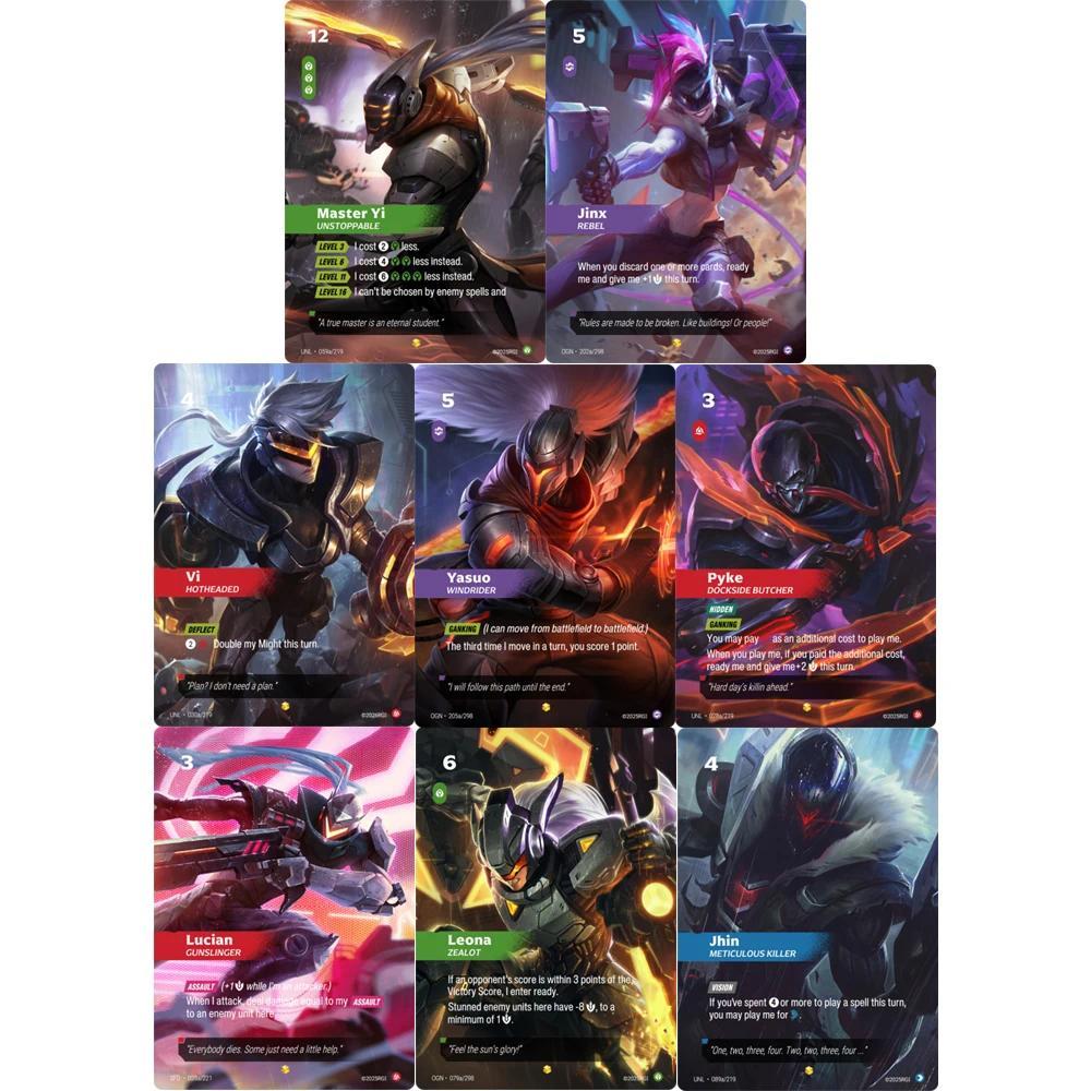 One Piece DIY League Of Legends การ์ดสะสม Jinx Yasuo Jhin TCG Hot Stamping Textured การ์ดสะสมคุณภาพสูง Made