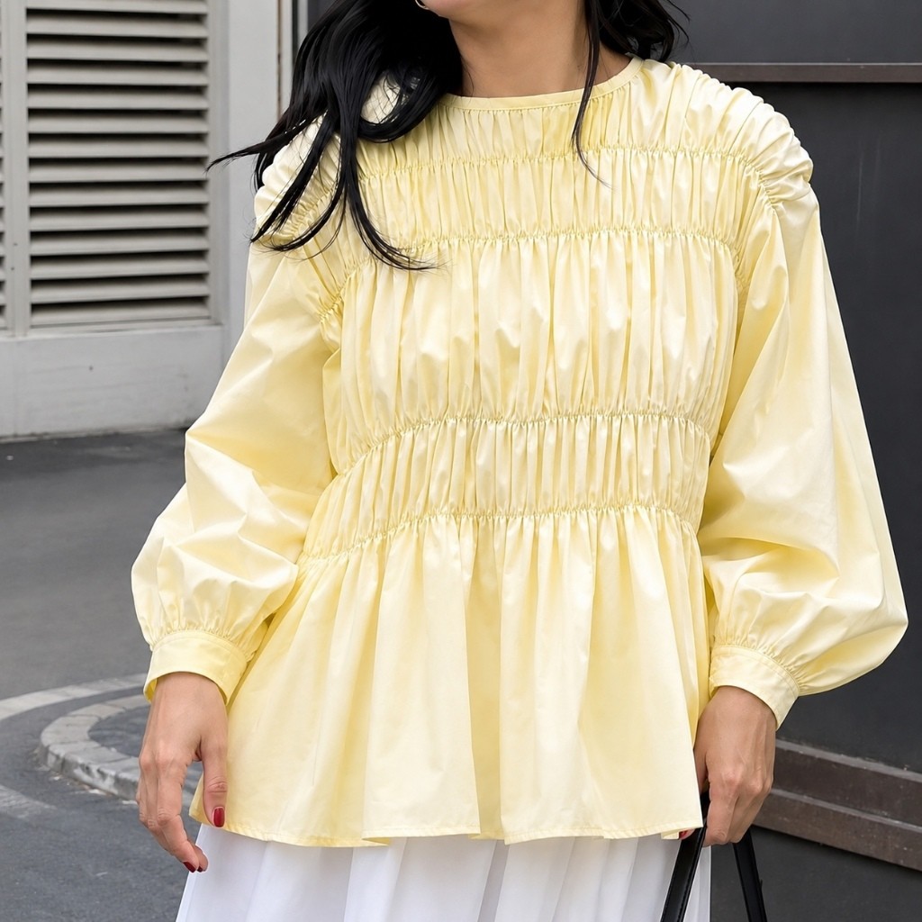Tq88indonesia อินเทรนด์ยาง BLOUSE / PAMELA BLOUSE แขนยาวสไตล์เกาหลี