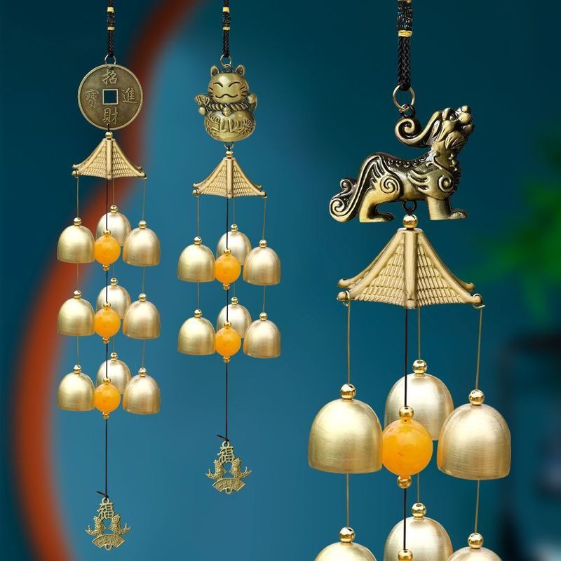 Pushengyuan Wind Chime จี้ Shop Doorbell ใหม่สไตล์จีน Courtyard WIND CHIME จี้ Bell เงิน-สําหรับ-เงิ
