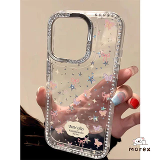 เคสเพชรสว่างดาวหรูหรา สำหรับ IPhone 15 11 16 17 Air 14 13 12 Pro Max 16 1415 Plus เคสเพชรสว่างดาว โบว์ น่ารัก สไตล์ฮิต