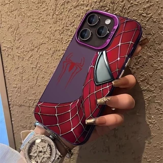 Spider-Man สําหรับ iPhone 16 15 14 Pro Max 12 13 Mini 11Pro XS XR 7 8 Plus SE ป้องกันหน้าจอปลอกกันกระแทก