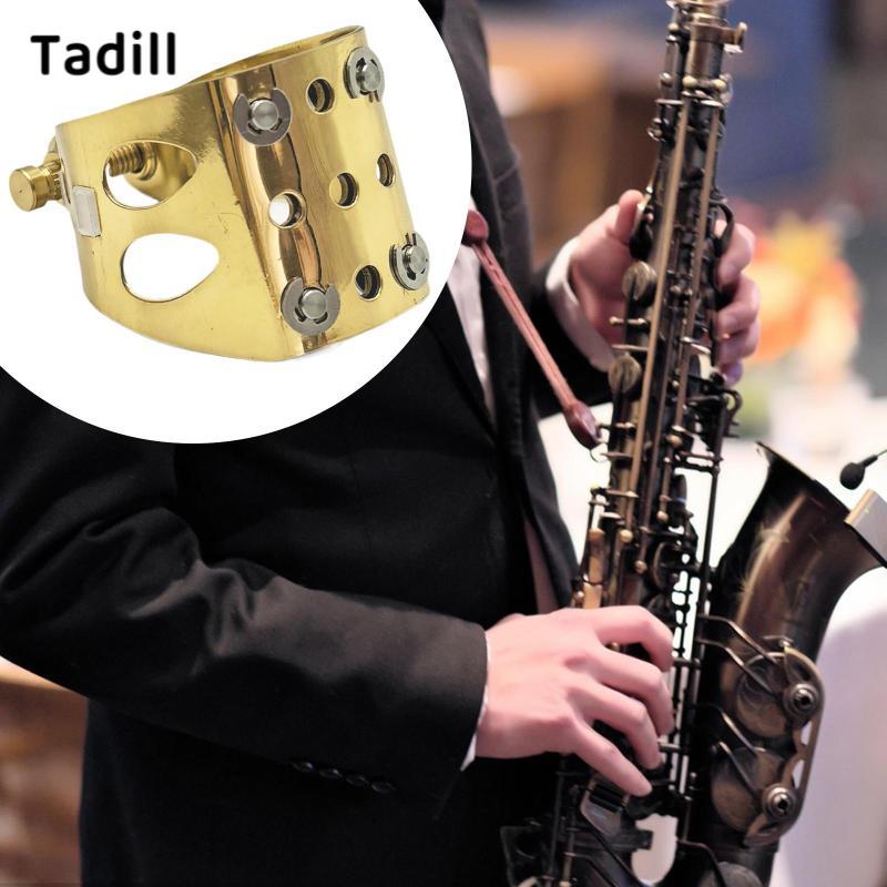 [negjsg] Alto Saxophone Mouthpiece Ligature กะทัดรัด ปรับได้ โลหะ เปลี่ยน