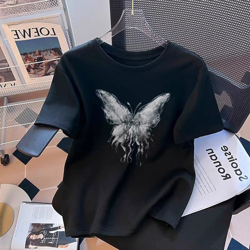 [มีสินค้า] 100% ฝ้ายแท้/เสื้อยืดเด็ก/เสื้อยืดคอเต่าแฟชั่นเกาหลีสไตล์อินสตราแกรม ระบายเหงื่อ ขนาด 90-150